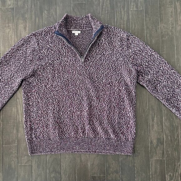 Red & Blue XL Merona Quarterzip Sweater  100% Cotton - Picture 5 of 9